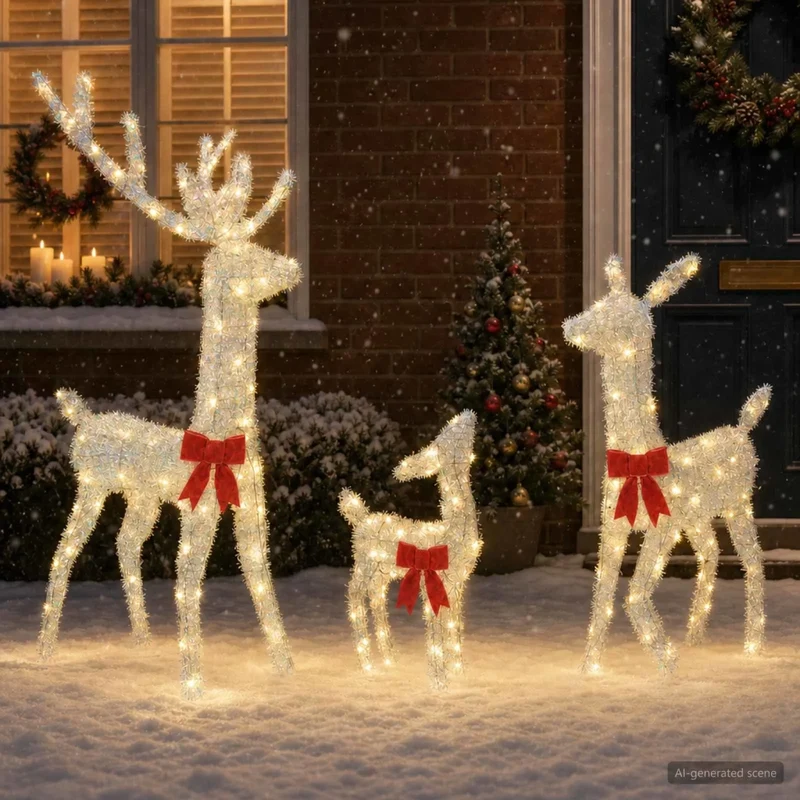 Famiglia di renne natalizie LED 300 LED Bianco caldo 42049474