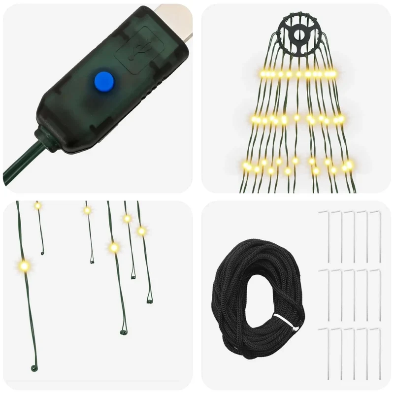 Luci per albero di Natale con picchetti 270 LED Bianco caldo e 42053543