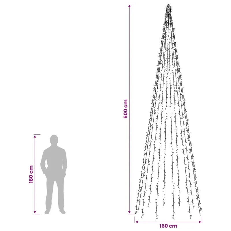 Luci per albero di Natale con 12 LED 2004 LED Bianco caldo 42053562