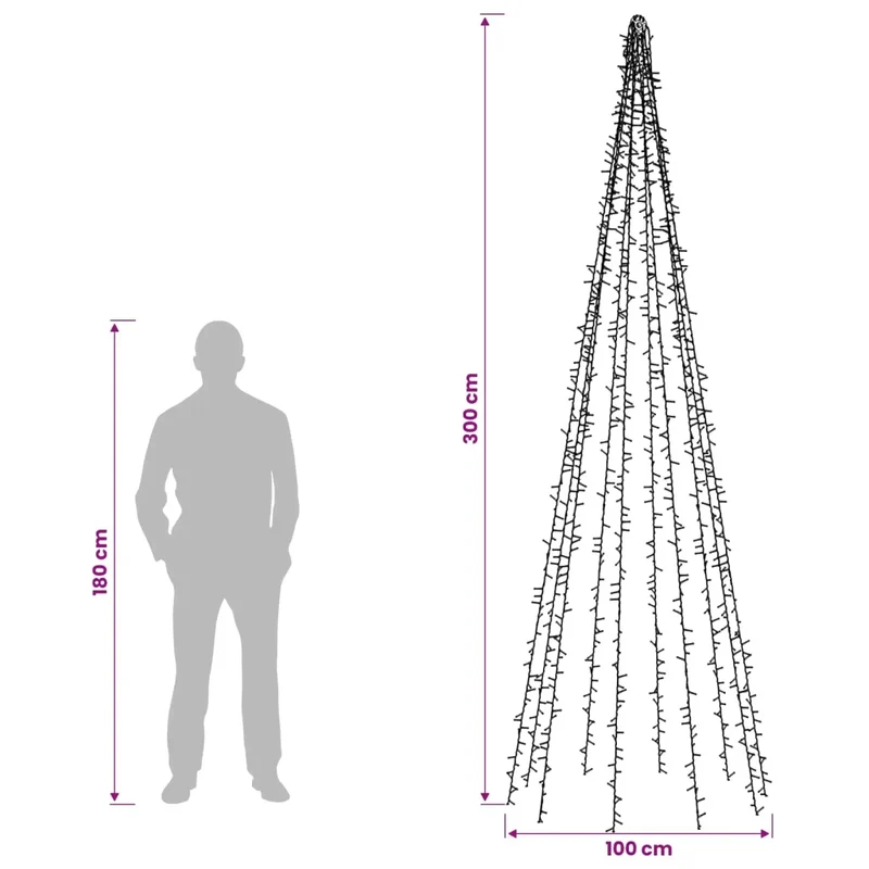 Luci per albero di Natale con 10 LED 1550 LED Bianco caldo 42053560