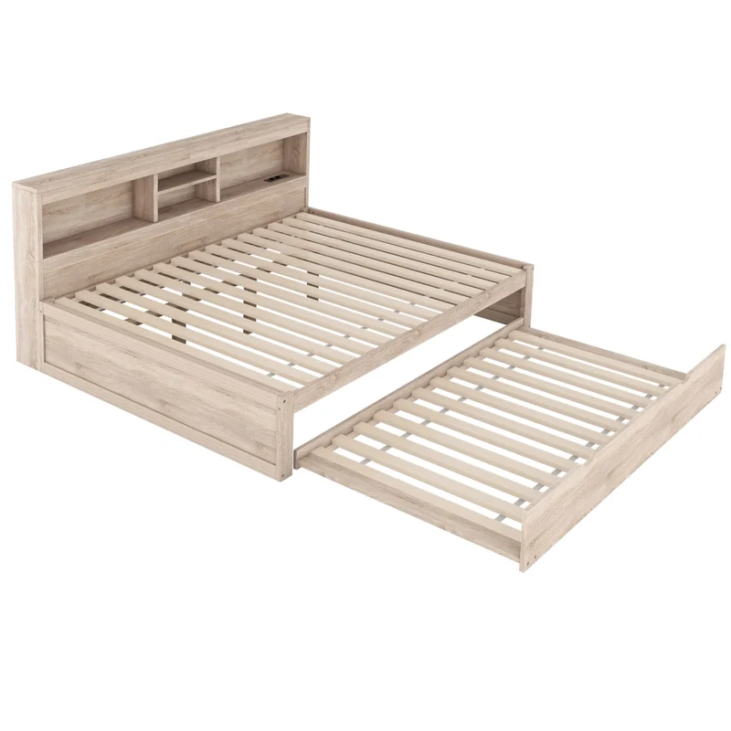 Letto estraibile salvaspazio 140x200 cm in truciolare e MDF; colore naturale