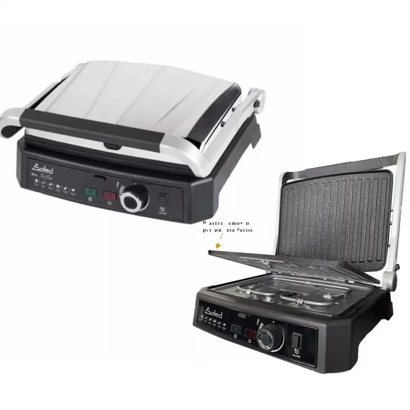 BISTECCHIERA PIASTRA TOSTIERA ELETTRICA 2000W SOFIA SOFED PANINI ANTIADERENTE - Larel