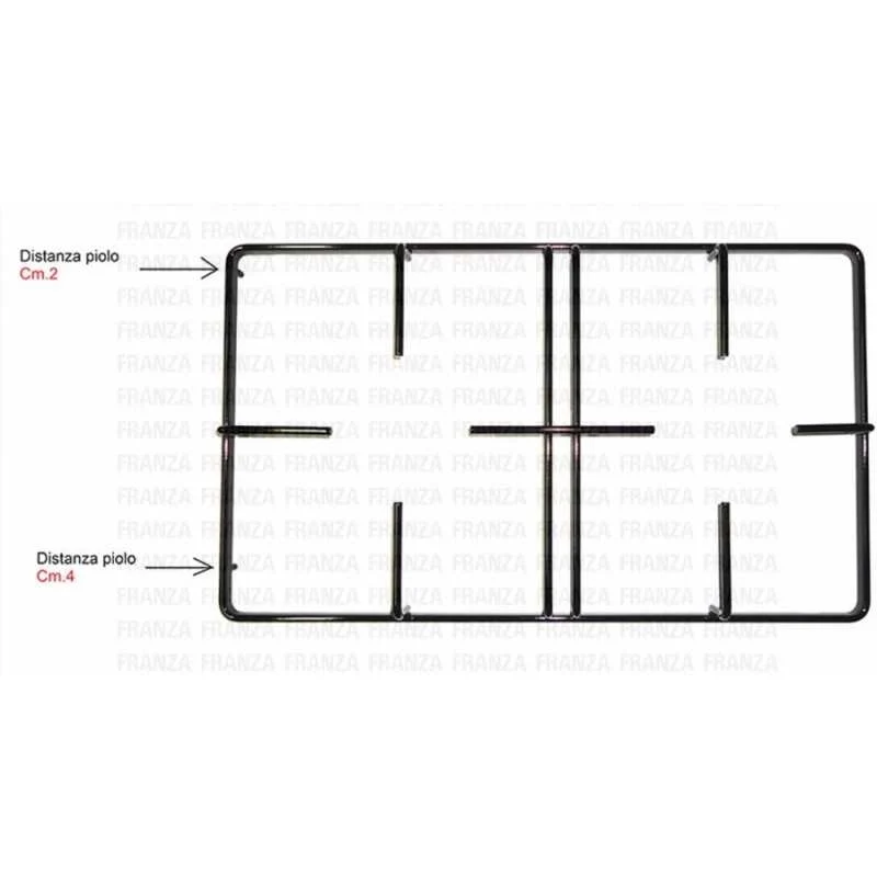 GRIGLIA 2 FUOCHI 455X268 CUCINA REX ZANUSSI ZOPPAS NERA SMALTATA 2 PIOLI - Electrolux Rex Aeg Zoppas