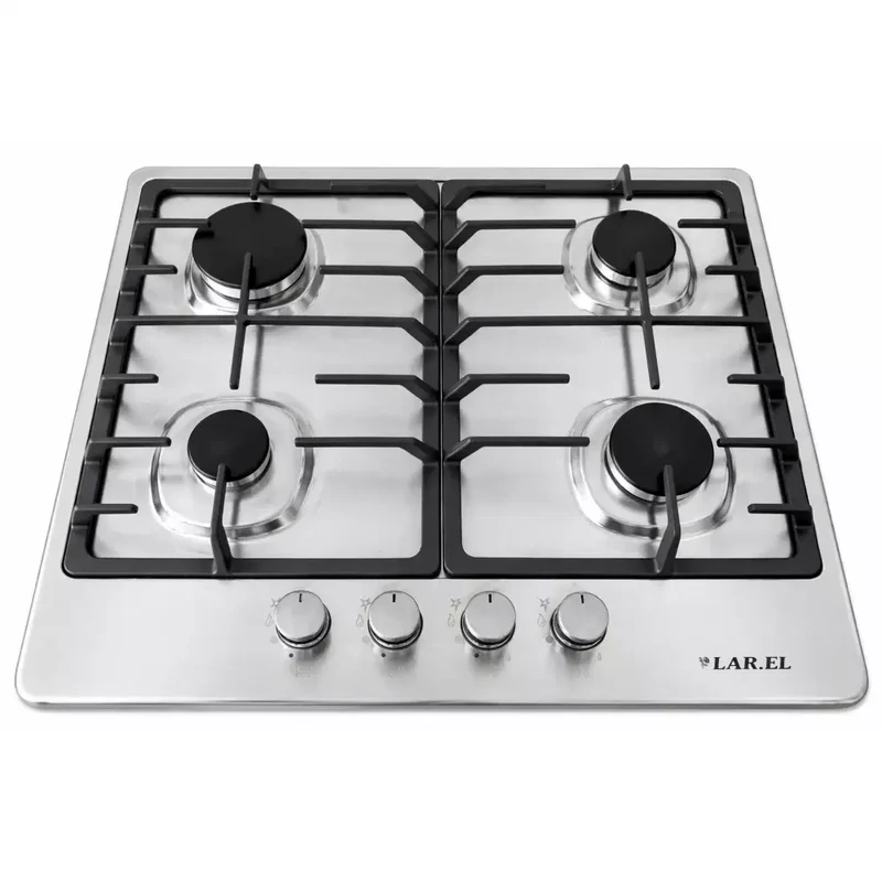 PIANO COTTURA INCASSO LAREL 60 CM INOX 4 FUOCHI E GRIGLIE IN GHISA SICURGAS - Larel