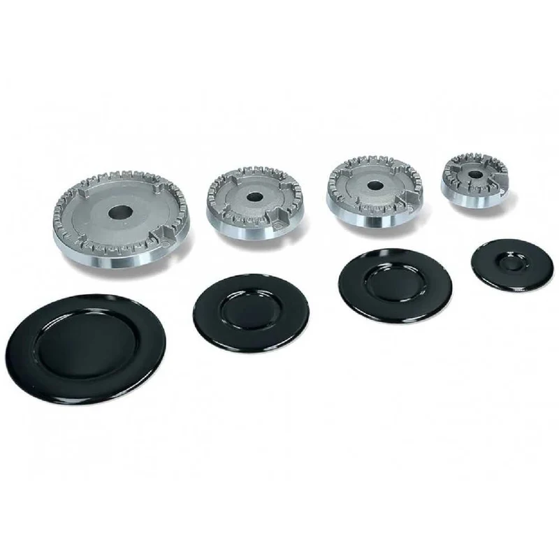KIT PIATTELLI E BRUCIATORI 8PZ PIANO COTTURA ARISTON FRANKE INDESIT SABAF - Ariston Indesit