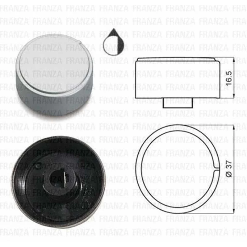 MANOPOLA POMELLO PIANO COTTURA ARISTON PZ7.. HOTPOINT D.37mm C00142721 - Ariston Indesit