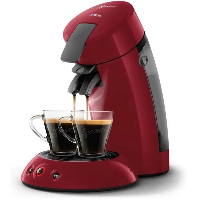 Philips HD6553/81 SENSEO ORIGINAL macchina per caffè a cialde, Aroma Booster, Crema Pus, 1 o 2 tazze, Rosso