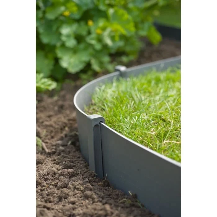 NATURE Bustina da 10 ancore per bordo giardino in polipropilene - H 26,7 x 1,9 x 1,8 cm - Grigio