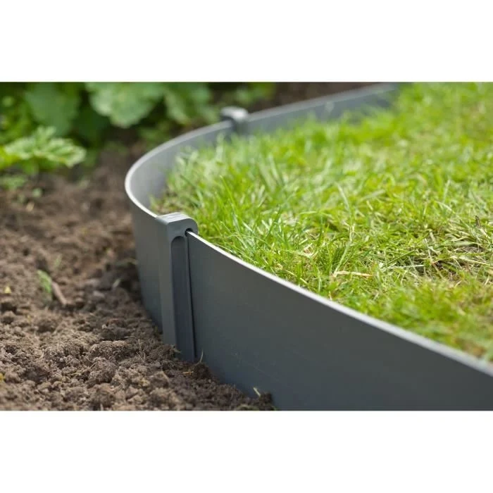NATURE Bustina da 10 ancore per bordo giardino in polipropilene - H 26,7 x 1,9 x 1,8 cm - Grigio