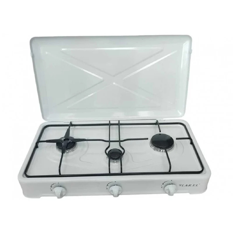 FORNELLO CUCININO A GAS 3 FUOCHI APPOGGIO CAMPEGGIO GAS GPL 60X34 LAREL - Larel