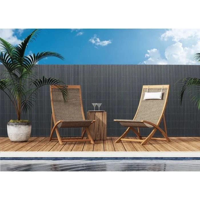 Tenda a pacchetto in PVC bifacciale - NATURE - 1 x 3 m - 1600 g/m - Oscurante 4/5 - Anti UV - Antracite