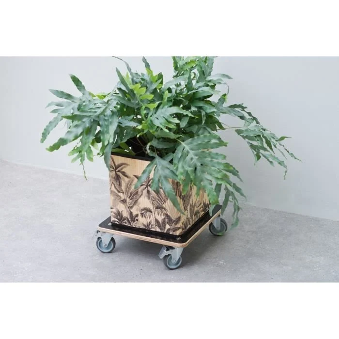 Nature Square carrello portavasi 38x38 cm legno nero 446407