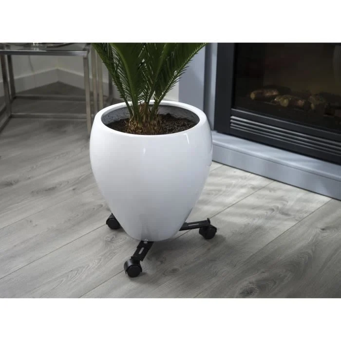 Rulliera NATURE per piante allungabili - Metallo nero - H6 x 27/37 x 27/37 cm