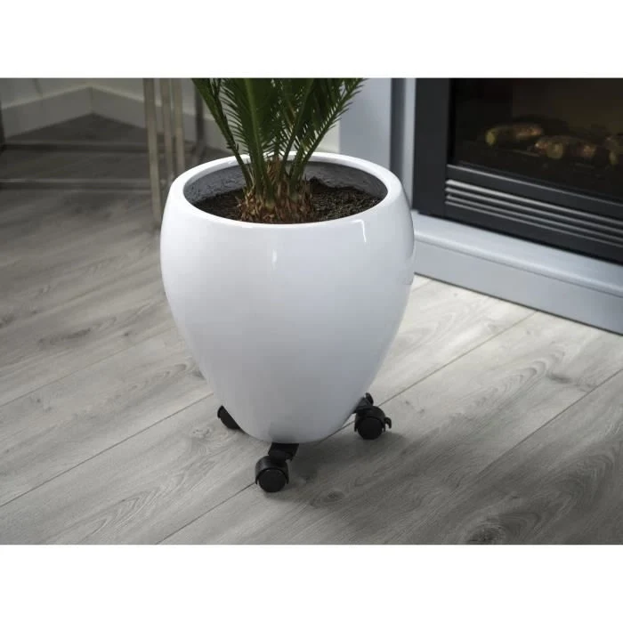 Rulliera NATURE per piante allungabili - Metallo nero - H6 x 27/37 x 27/37 cm