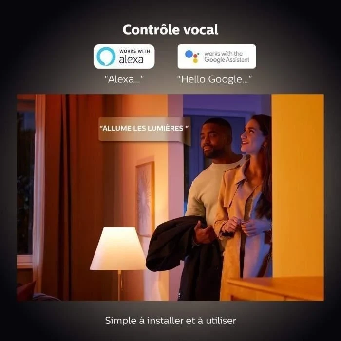 Philips Hue White Ambiance, LED LED LED E27 Equivalente 75W, 1100 Lumen, Bluetooth Compatibile, 2 Pack
