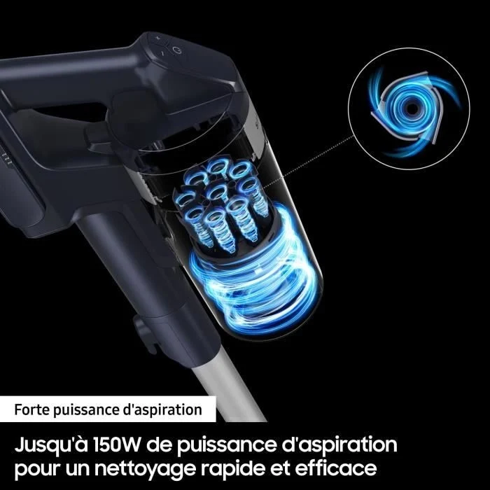 SAMSUNG VS15A6031R4 - Aspirapolvere elettrico 150 AW - Aspirazione multiciclonica JET 60 - Filtrazione HEPA - Autonomia 40min