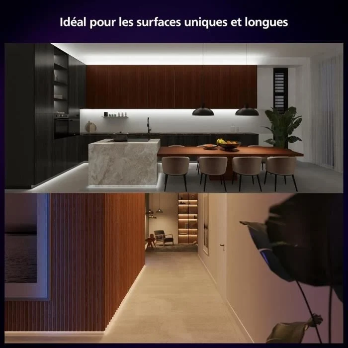 Striscia LED Philips Hue da 10 m con controllo del colore e della luminosità.