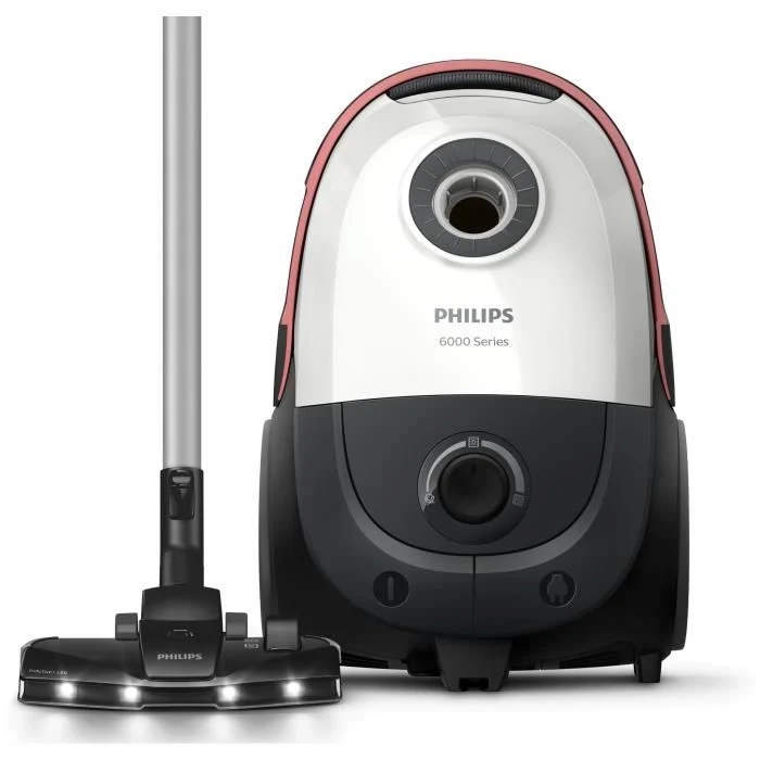 Aspirapolvere a traino con sacco - PHILIPS XD6122/12 - 900 W - 4 L - Bianco polare