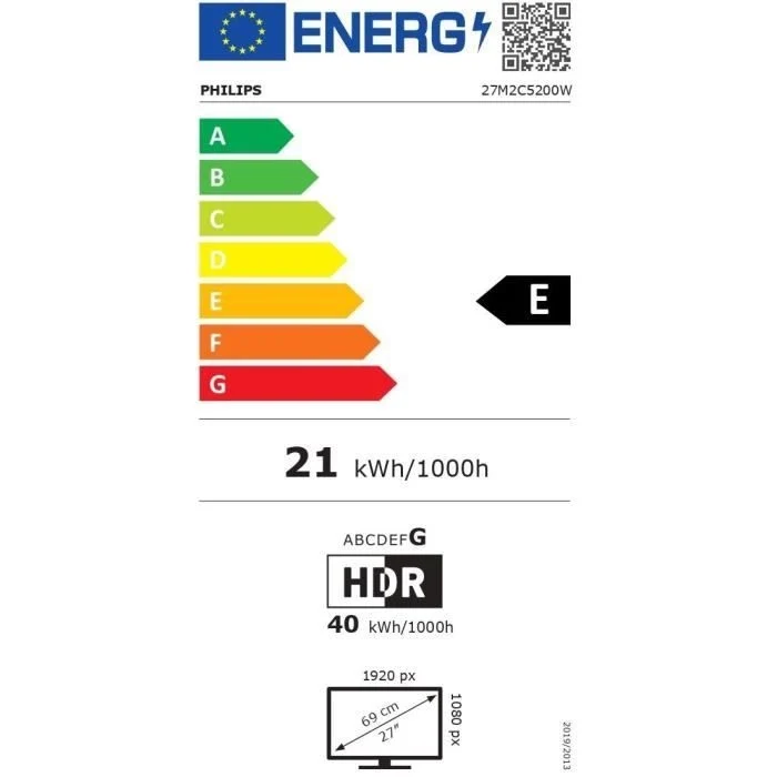 Schermo PC - PHILIPS - Evnia 27M2C5200W - 27 FHD - Pannello curvo Fast VA - 280Hz - 0,3ms - HDMI/DP - Nero