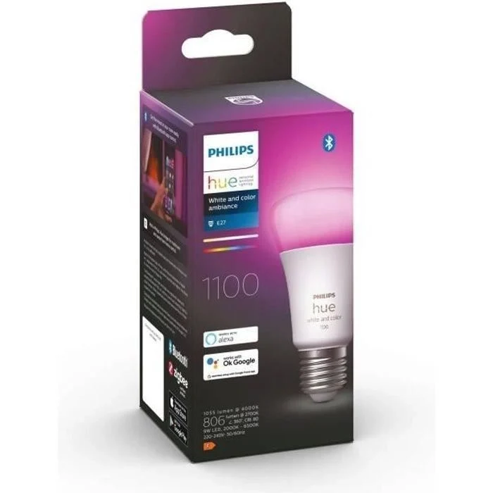 PHILIPS Hue White and Color Ambiance - Lampadina LED connessa 10W Equivalente 75W - E27 Bluetooth x1