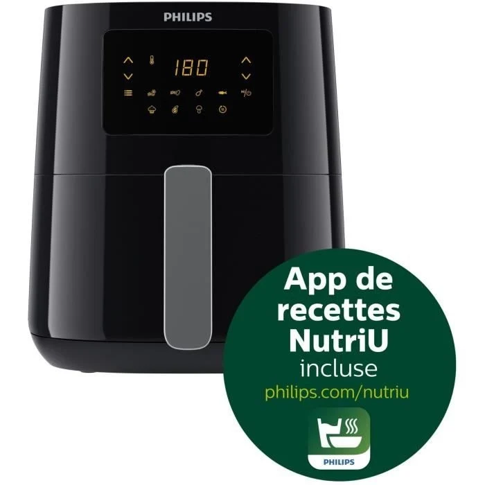 Friggitrice senza olio - PHILIPS - Airfryer L HD9252/70 Serie 3000 - 4,1 L - 4 persone - 7 preimpostazioni - Nero