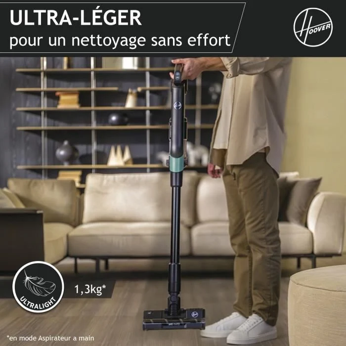 Scopa senza fili - HOOVER HF201P - Ultraleggera, potente 50AW, turbospazzola speciale per animali domestici, tecnologia ultra compatta x3