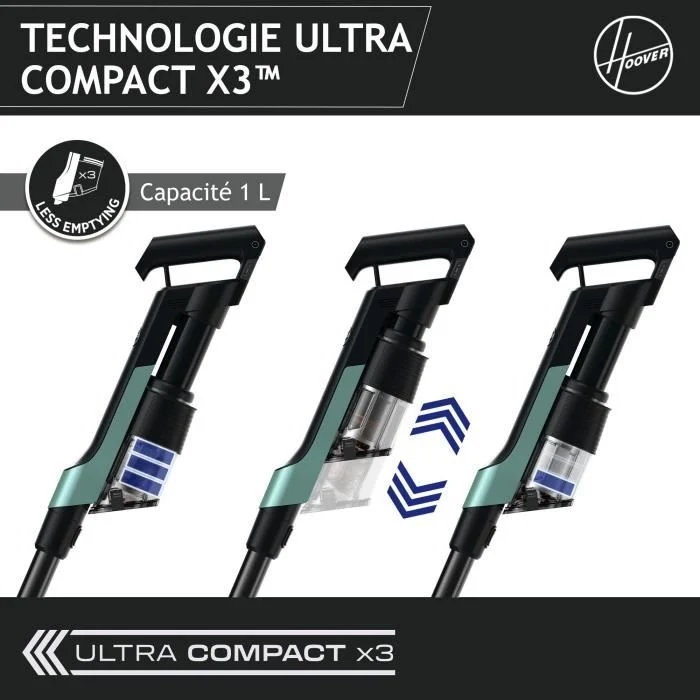 Scopa senza fili - HOOVER HF201P - Ultraleggera, potente 50AW, turbospazzola speciale per animali domestici, tecnologia ultra compatta x3