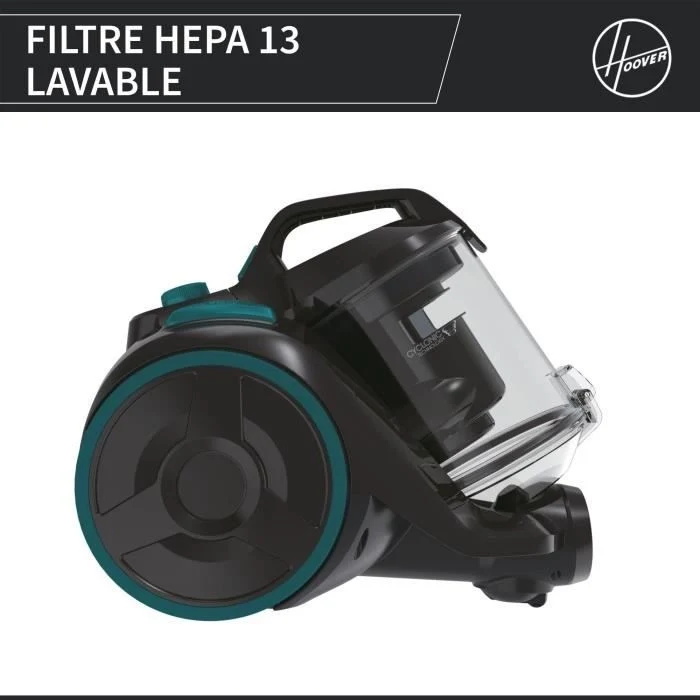 Aspirapolvere senza sacchetto - CANDY CAF34HM - 800 W - Cassetta 2,5 L - 79 dBA - Filtro HEPA 13 lavabile