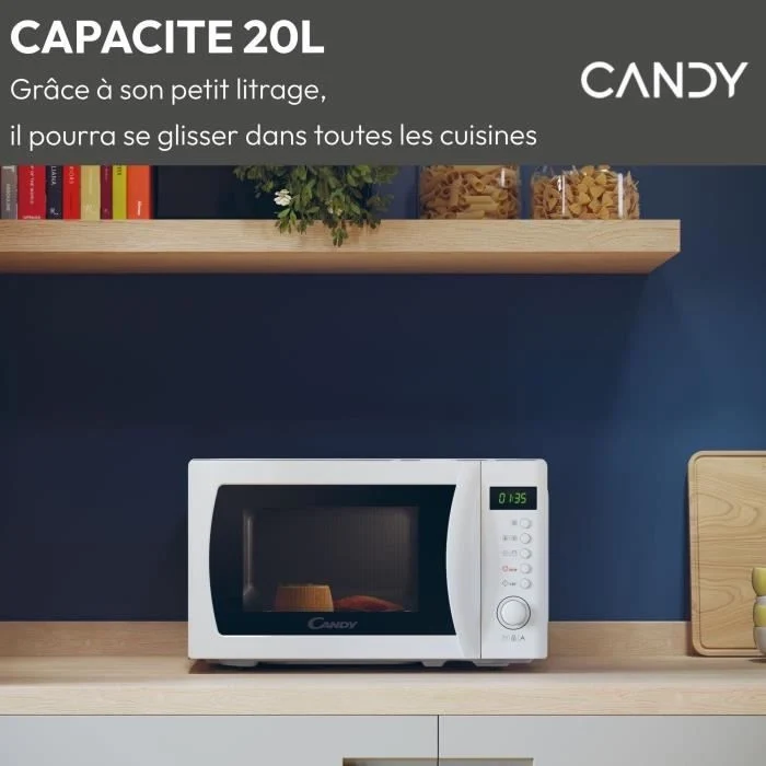 CMWA20SDLW Microonde Mono CANDY Idea - 20 L - MO: 700 W - Digital UI - 8 programmi automatici - Bianco