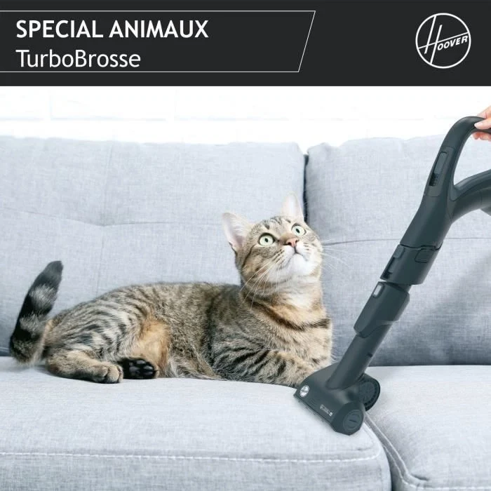 Aspirapolvere a bidone senza sacco - HOOVER - HP720PET - 850 W - 68 dBA - Cassetta 2 L - Speciale per parquet e animali