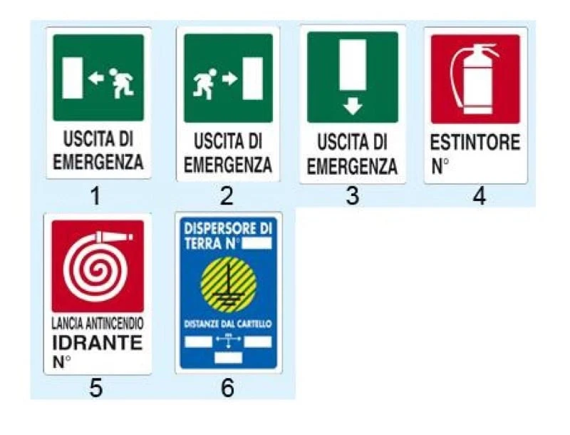 CARTELLO SEGNALATORE D'EMERGENZA IDRANTE PEZZI 5